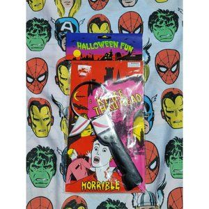Knife Thru Head Halloween Funny Joke Prank Scary Toys Costume Horror Movie Props